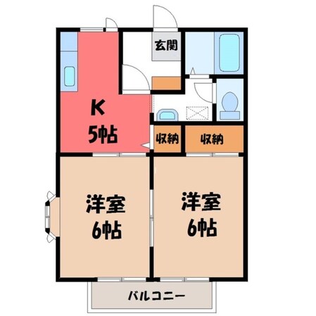 宝積寺駅 徒歩34分 1階の物件間取画像